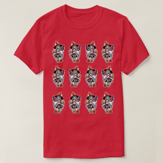 Hexe und Zombie T-Shirt (Design vorne)