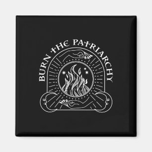 Hexe verbrannt das Patriarchat Halloween Frauenrec Magnet