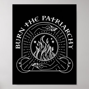 Hexe verbrannt das Patriarchat Halloween Frauenrec Poster