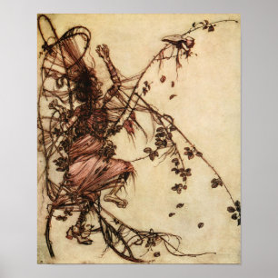 Hexe, verfangen in Dornen von Arthur Rackham Poster