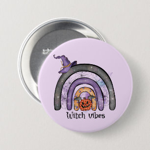 Hexe Vibes Black Rainbow Button