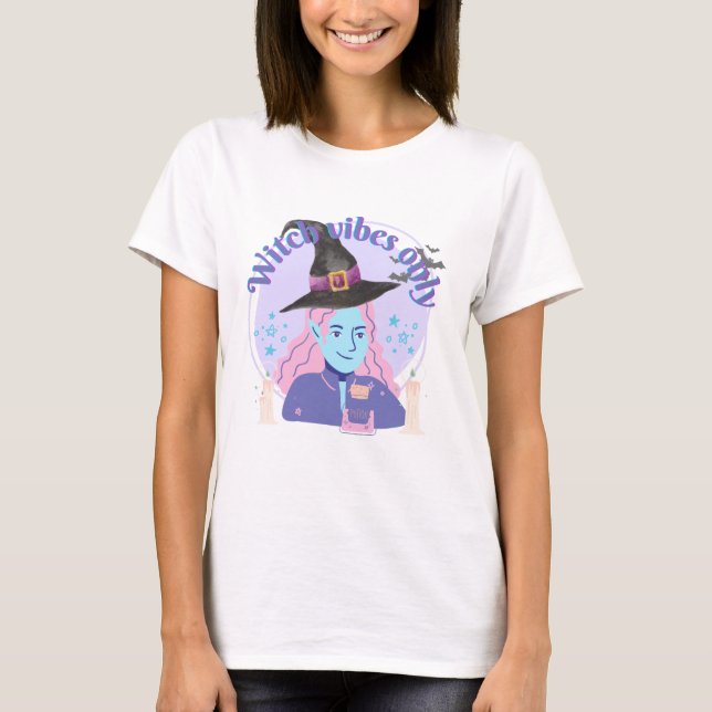 Hexe Vibes nur ästhetischer Halloween-T - Shirt (Vorderseite)