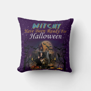 Hexe war zu Halloween fertig Kissen