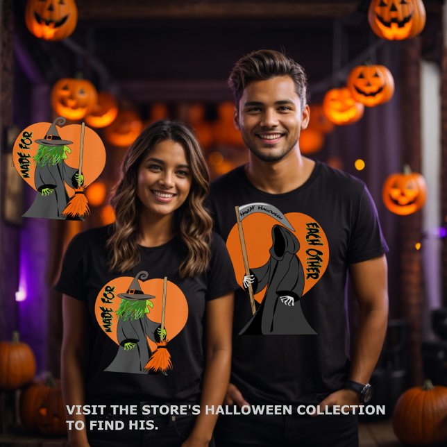 Hexe Wicklerisch Unglaublich witzig Halloween-Lieb T-Shirt (Halloween witch funny couple matching tee.)