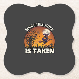 Hexe wird Besen Baum Friedhof Halloween_1 Untersetzer