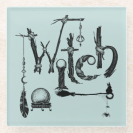 Hexe Woodsy Old World Illustrative Stone Untersetz Glasuntersetzer