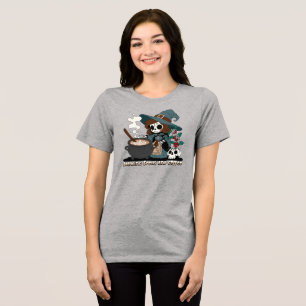 Hexe Zauber und Kaffee aufbrechen Tri-Blend Shirt