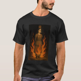 Hexe zündet Zigarette mit Flammen Okkult Unheilig T-Shirt