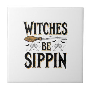 Hexen Be Sippin Vintage Halloween Getränk Shirt_1 Fliese