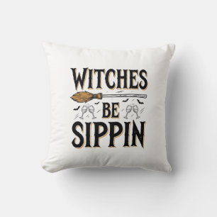 Hexen Be Sippin Vintage Halloween Trink Shirt_1 Kissen