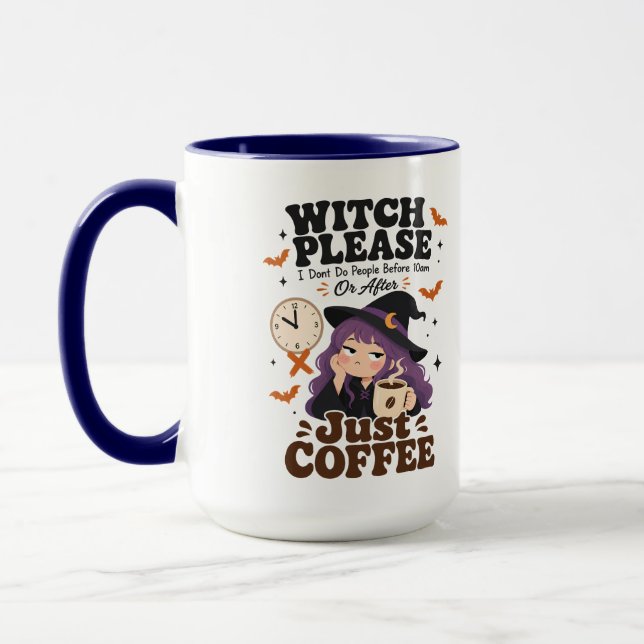 Hexen, bitte Navy große Tasse Halloween-Geschenk (Links)