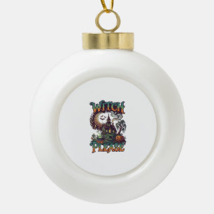 Hexen Bitte Spukhaus Halbmondkessel Keramik Kugel-Ornament