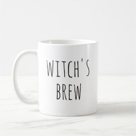 Hexen brauen. Niedliches Halloween-Party in Schwar Kaffeetasse