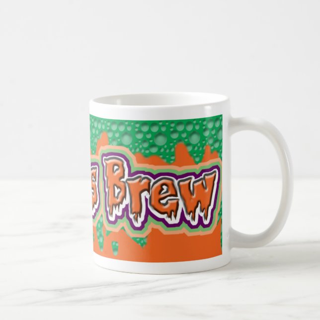 Hexen Bräusen Coole Buchstaben Halloween-Tasse Kaffeetasse (Rechts)