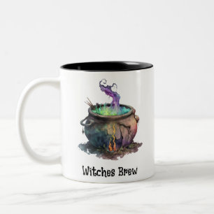 Hexen Brew Cauldron Creepy Spooky Fun Halloween Zweifarbige Tasse
