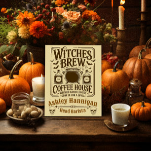 Hexen Brew Coffee House Personalizable Halloween Poster