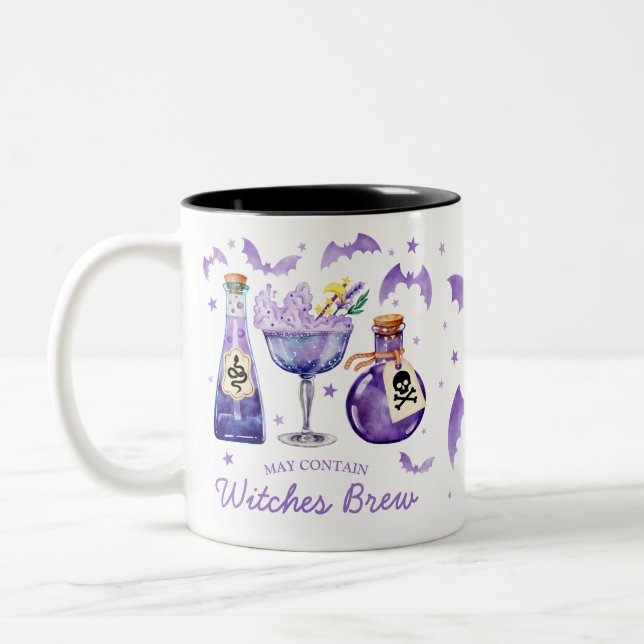 Hexen Brew Halloween Cocktail Zweifarbige Tasse (Links)