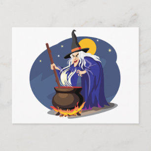 Hexen Brew Halloween Postcard Postkarte