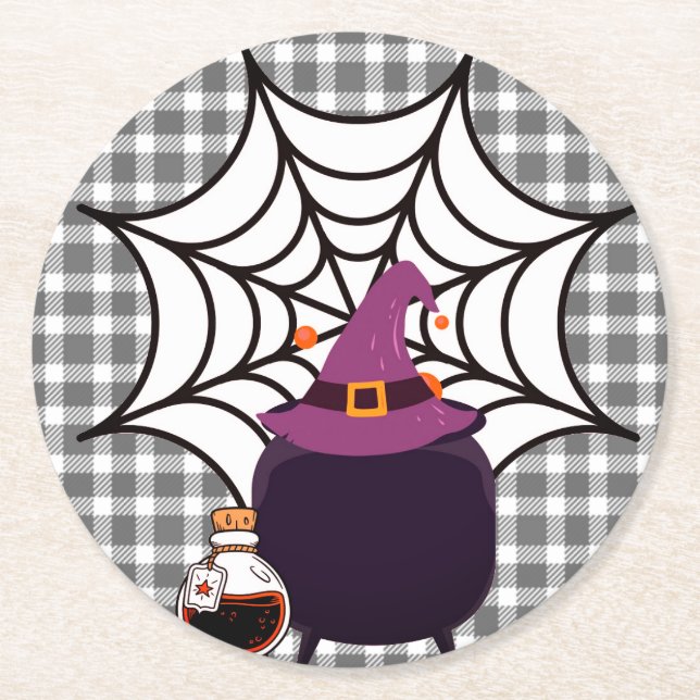 Hexen Brew Runder Pappuntersetzer (Vorderseite)