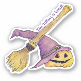 Hexen Broom Halloween Aufkleber