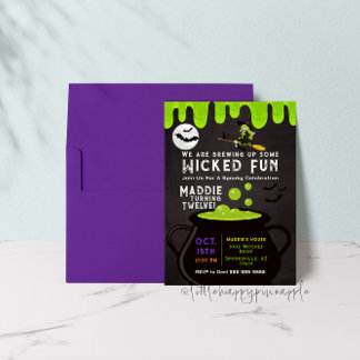 Hexen Cauldron Halloween Einladung