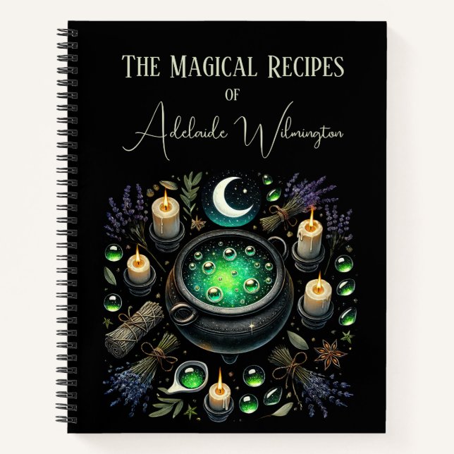 Hexen Cauldron Rezepte Personalisiert Notizbuch (Vorderseite)