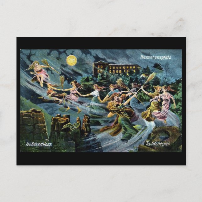 Hexen Dance Walpurgis Nachtkarte Postkarte (Vorderseite)
