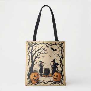 Hexen, die eine Tränke aufbrechen, Halloween-Hexen Tasche