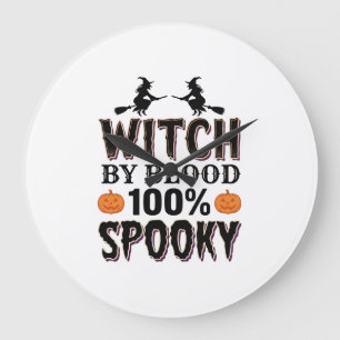 Hexen-DNA-Design Gruseliger Halloween-Humor_1 Große Wanduhr