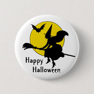 Hexen fahren glücklich Halloween Button