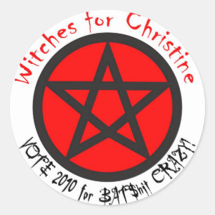 Hexen für Christine-Aufkleber Runder Aufkleber