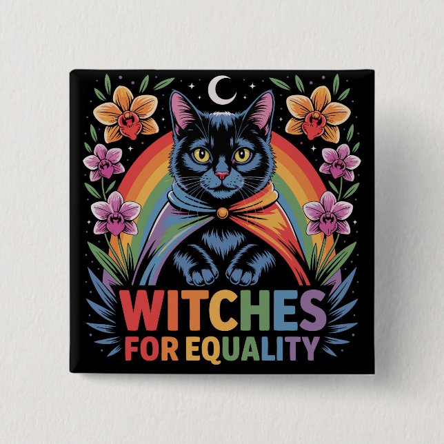 Hexen Für Gleichberechtigung Feministin Button (Vorderseite)