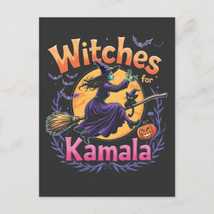 Hexen für Kamala Childless Cat Halloween Einladungspostkarte