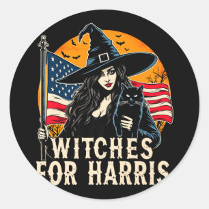 Hexen für Kamala Harris Halloween Politische Elek Runder Aufkleber