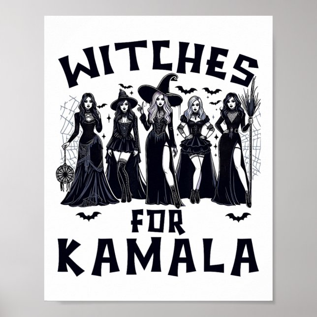 Hexen für Kamala Harris Wahl 2024 Halloween Poster (Vorne)