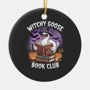 Hexen-Gans-Buchclub Grusel-Halloween-Tier Keramik Ornament