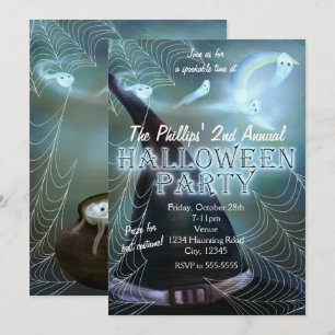 Hexen Geister Nacht Halloween-Party-Einladungen Einladung