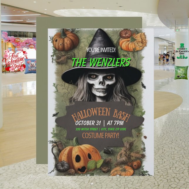 Hexen Halloween-Bash-Kostüm-Party Einladung (Von Creator hochgeladen)