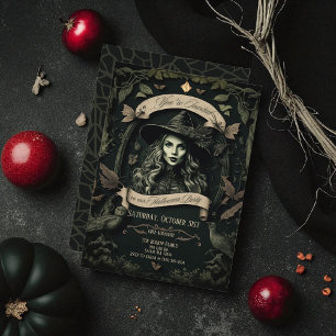 Hexen-Halloween-Einladung im viktorianischen Gothi Einladung