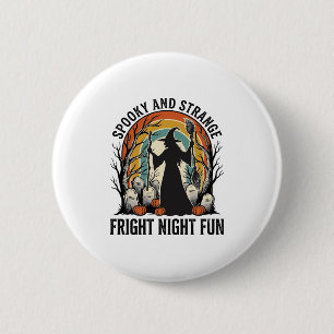 Hexen-Halloween-Friedhof-Silhouette Kunst_1 Button