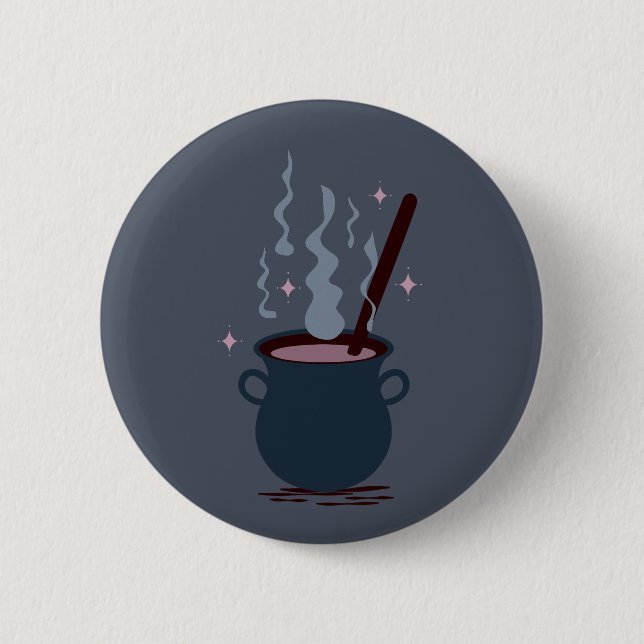 Hexen-Halloween-Kessel  Button (Vorderseite)
