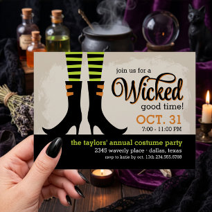 Hexen-Halloween-Kostenparty-Einladung Einladung