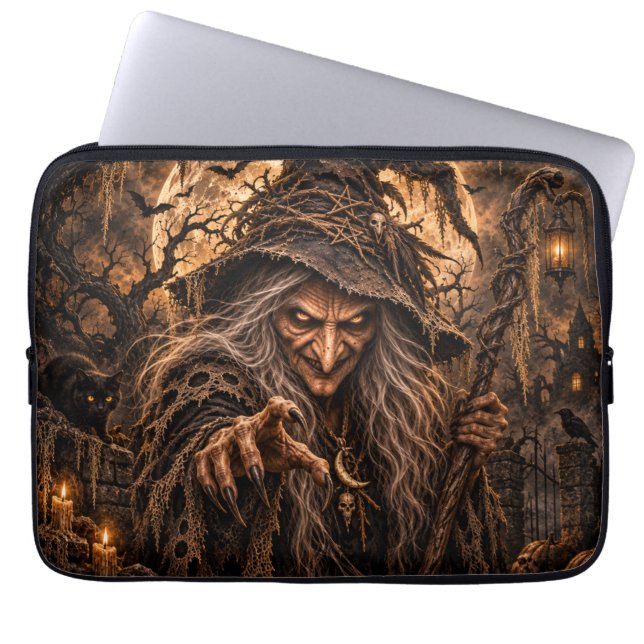 Hexen-Halloween-Kostenüm-Party Laptopschutzhülle (Vorderseite)