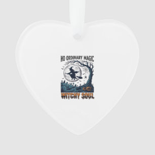 Hexen-Halloween-Kunst Vintage-Stich Mondlicht-Spe Ornament
