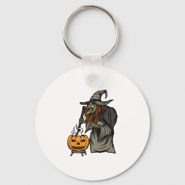 Hexen Halloween Schlüsselanhänger (Vorderseite)