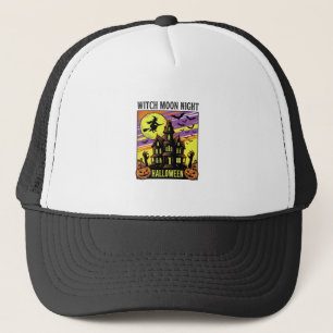 Hexen-Halloween-Shirt Vintage Spukhaus Nacht_ Truckerkappe