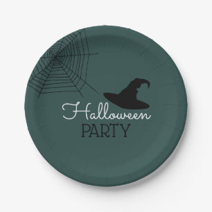 Hexen-Hut und Web, Halloween-Party Pappteller