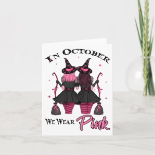Hexen im Oktober tragen wir rosa Herbstbrust Karte
