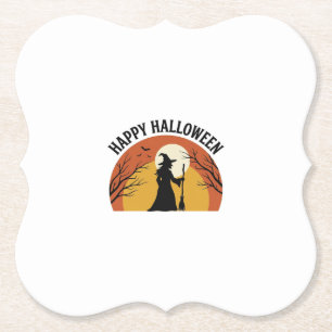 Hexen im Vintage-Look Happy Halloween-Shirt-Design Untersetzer