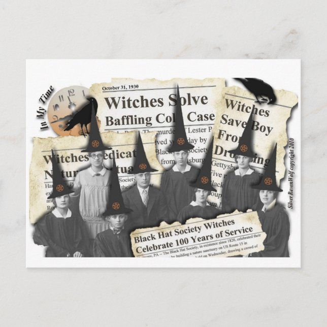 Hexen in den Nachrichten! Postkarte (Vorderseite)